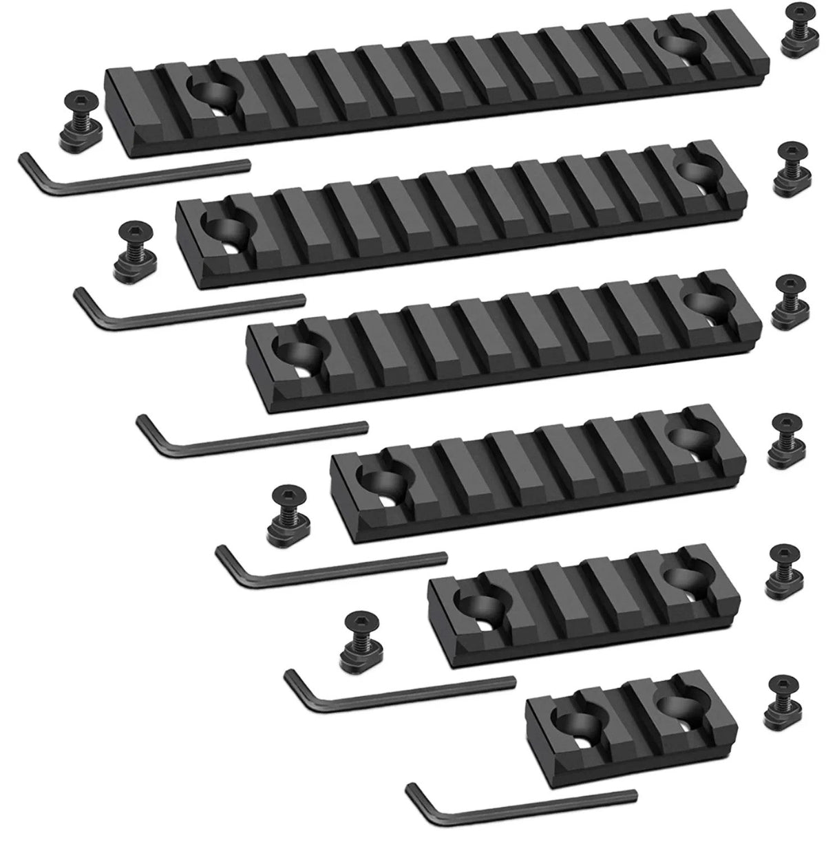 LINKOGEAR MLOK-Style Picatinny Rail 3-7 Slot 6061-T6 Aluminum + Hardware Tool