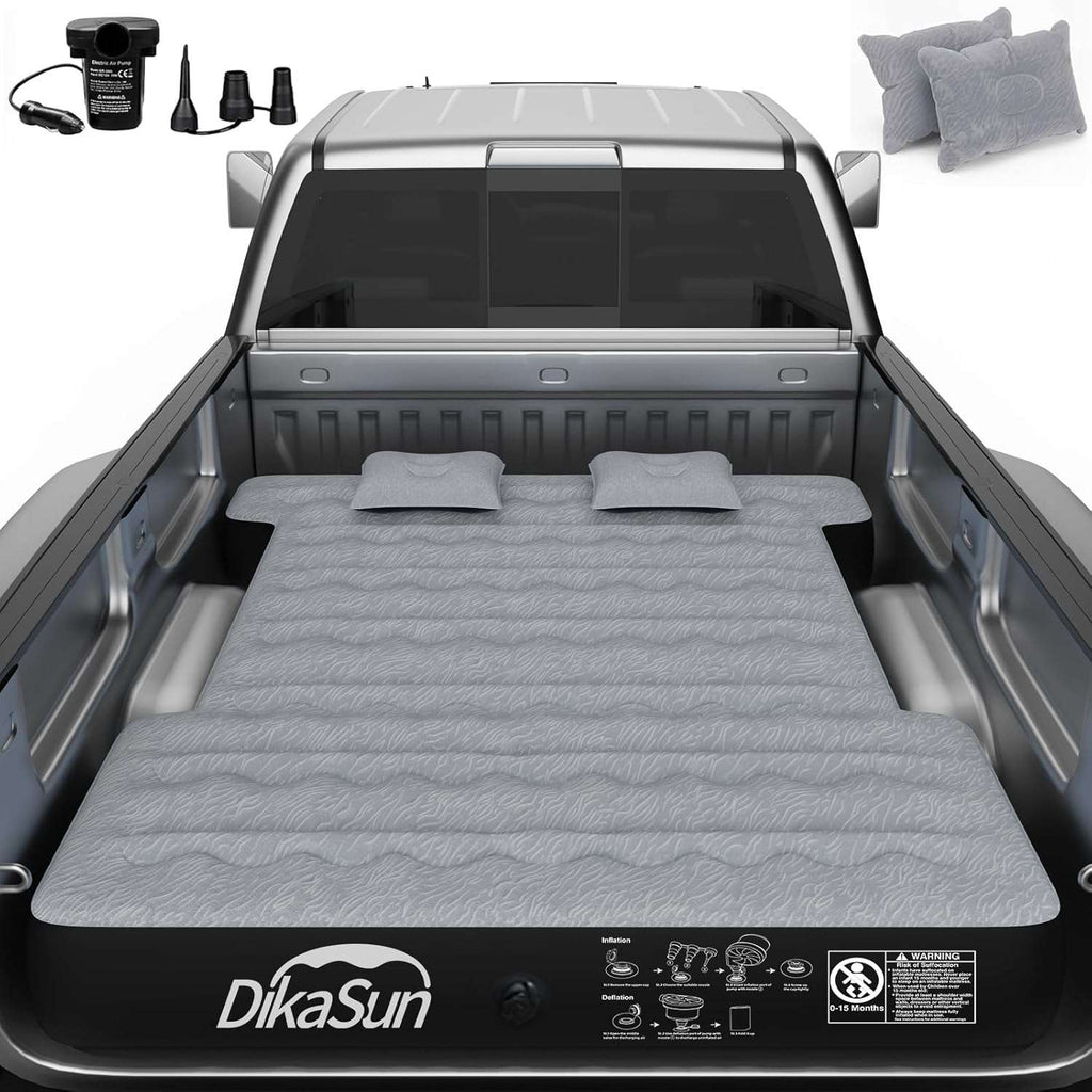 DikaSun 6.0-6.5 FT Full Size Pickup Truck Bed Air Mattress,Grey