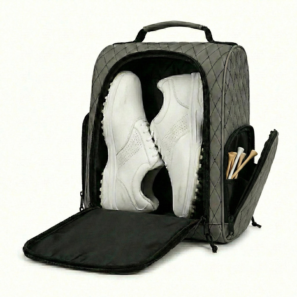 Premium Golf Shoe Bag – Vented Synthetic Leather Shoe Storage